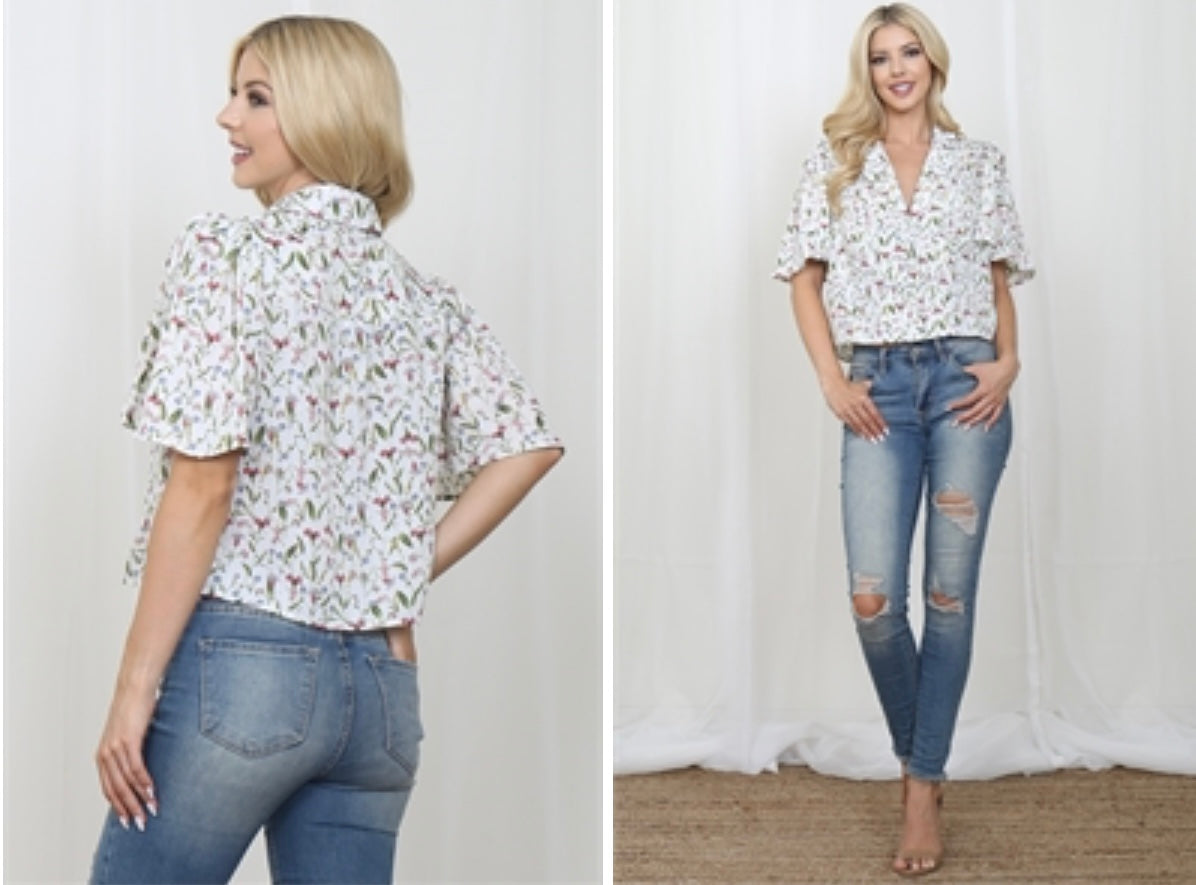 Ivory Floral Top