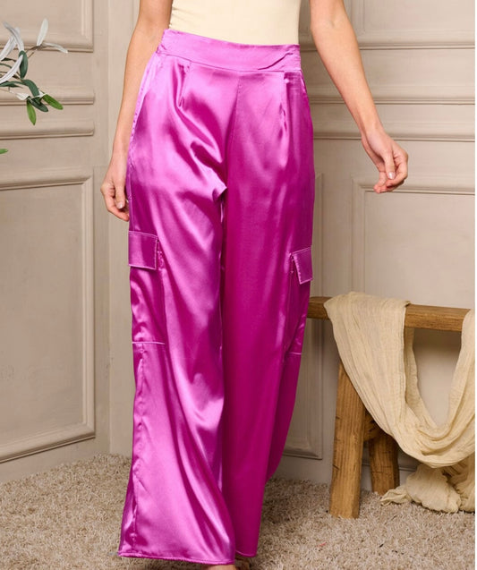 High Waist Satin Pants